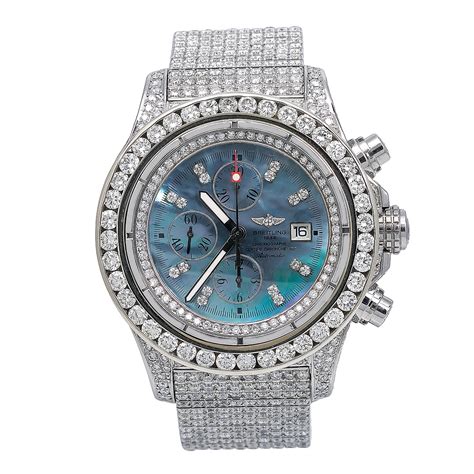 real iced out breitling watch|iced out watches.